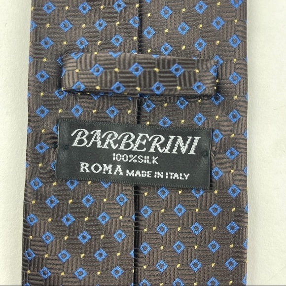 Barberini Tie Mens Black Blue Polka Dot 100% Silk Roma Made in Italy - Picture 2 of 5